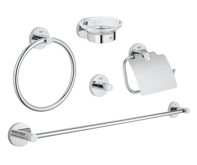 Essentials Master bathroom accessories set 5-in-1